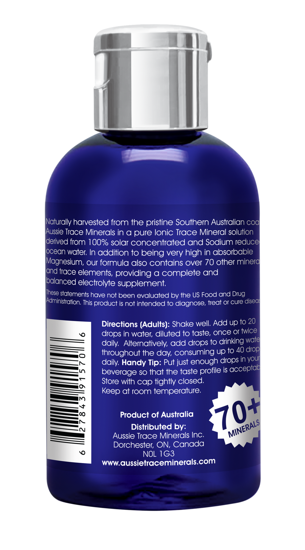 Aussie Trace Minerals with Organic Peppermint Extract  - 2oz / 60ml