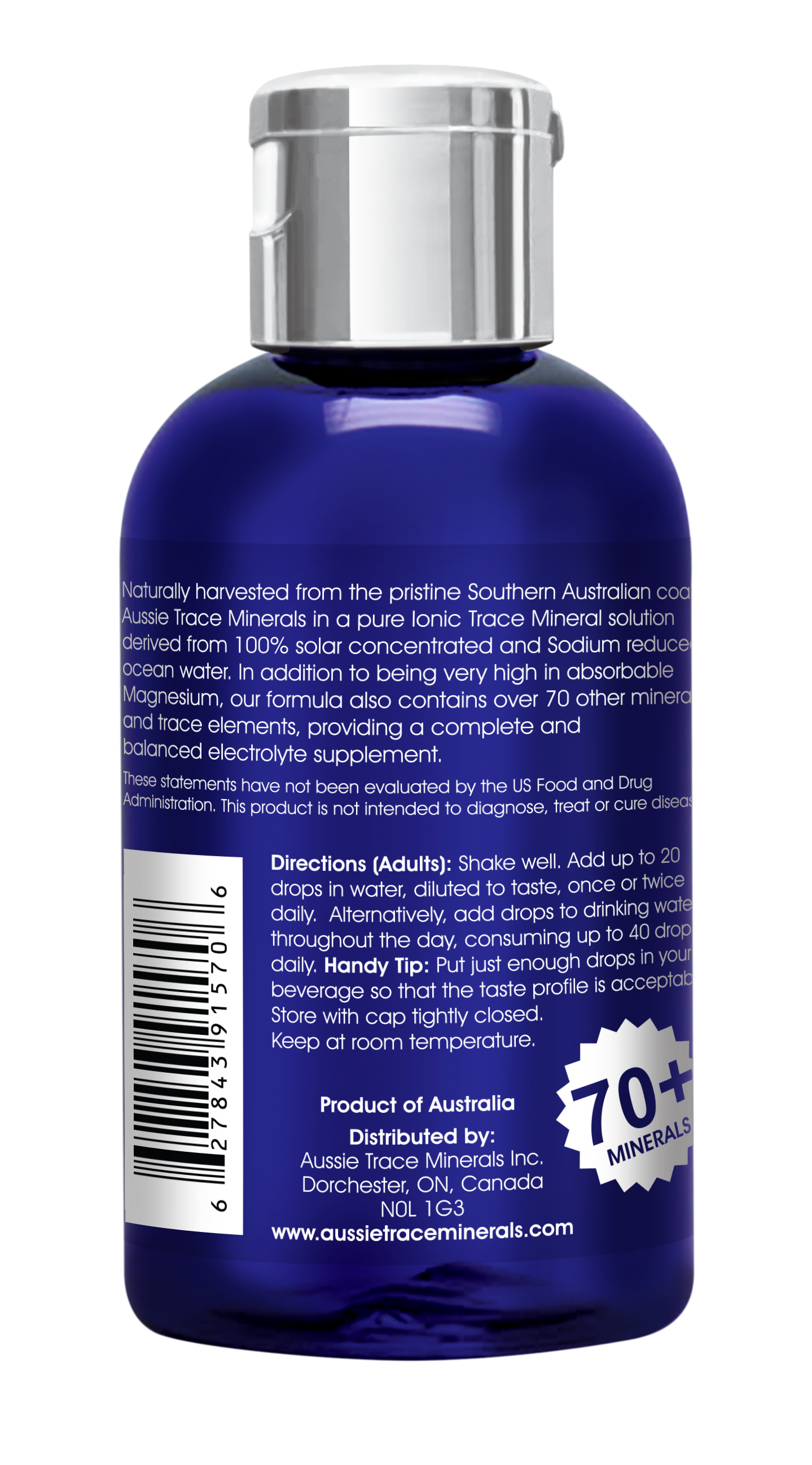 Aussie Trace Minerals with Organic Peppermint Extract  - 2oz / 60ml