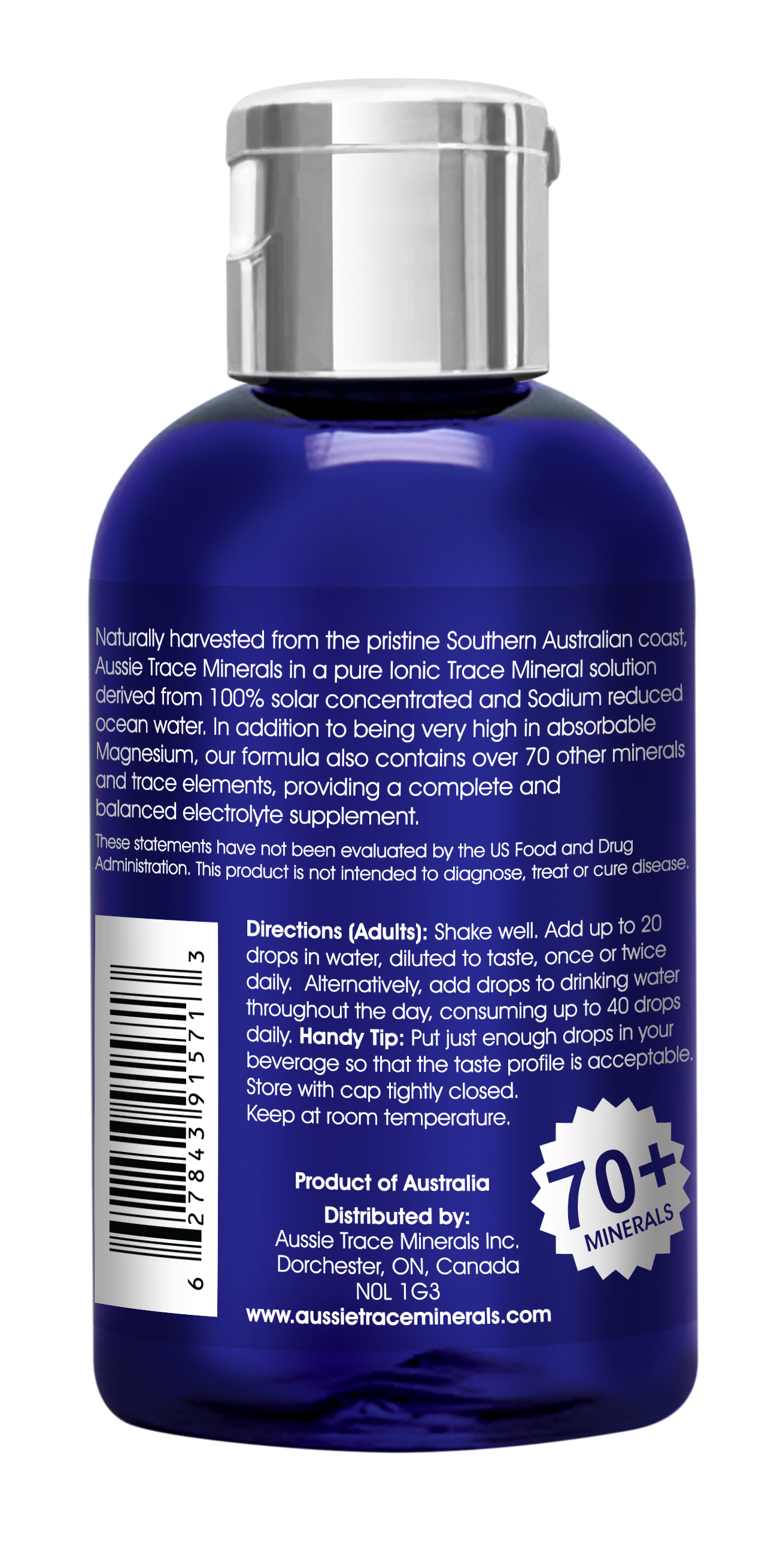 Aussie Trace Minerals with Organic Lemon Lime Extracts - 2oz / 60ml