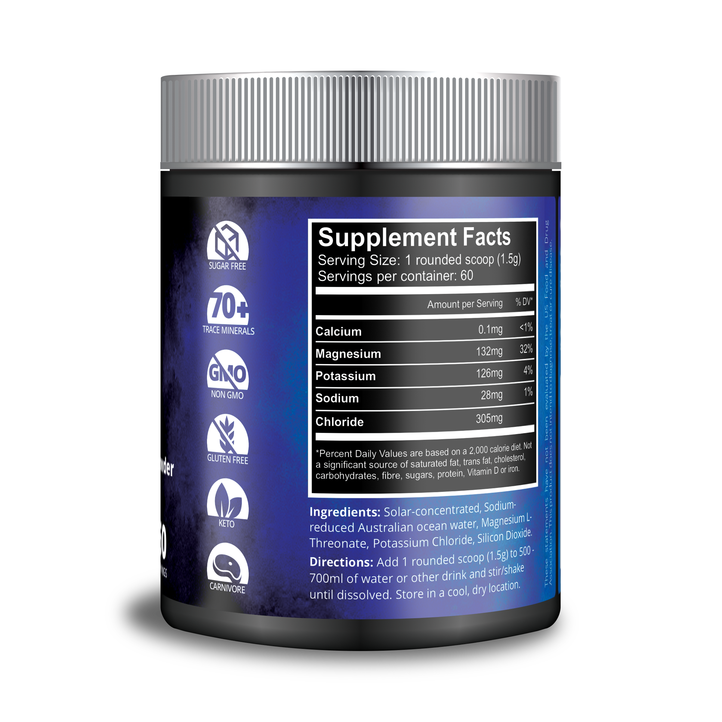 Complete Ocean Electrolyte Powder with Magnesium L-Threonate - 60 servings